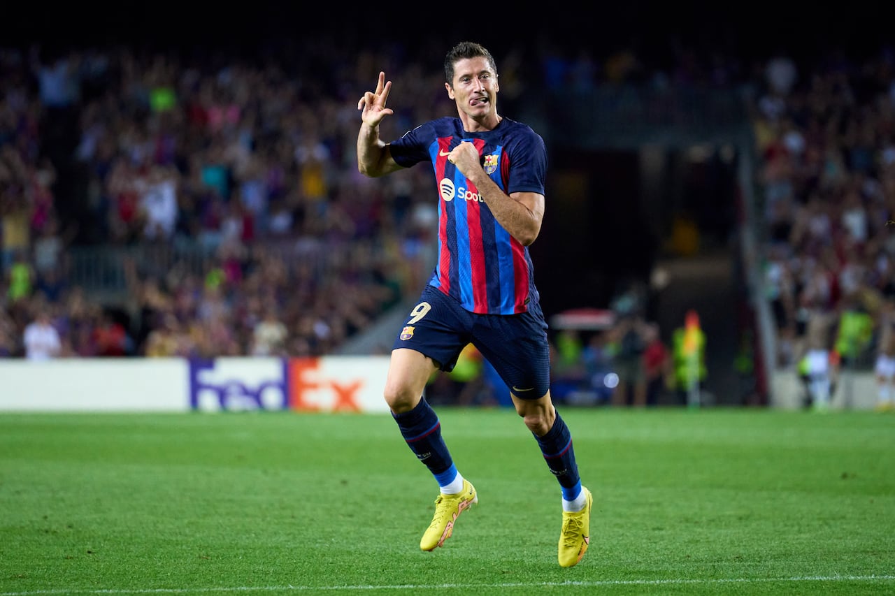 Robert Lewandowski, jugador del FC Barcelona, en el partido contra el Viktoria Plzen.