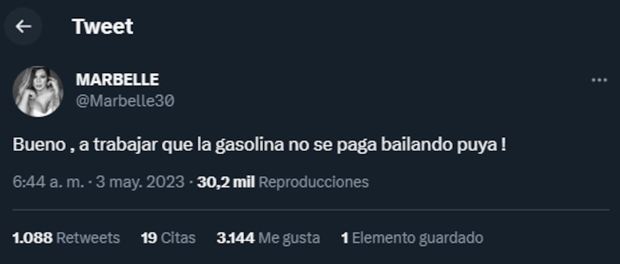 Foto: Twitter @Marbelle30