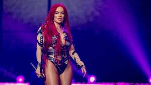 LOS ANGELES, CALIFORNIA - OCTOBER 22: Karol G performs onstage at Crypto.com Arena on October 22, 2022 in Los Angeles, California. (Photo by Emma McIntyre/Getty Images)