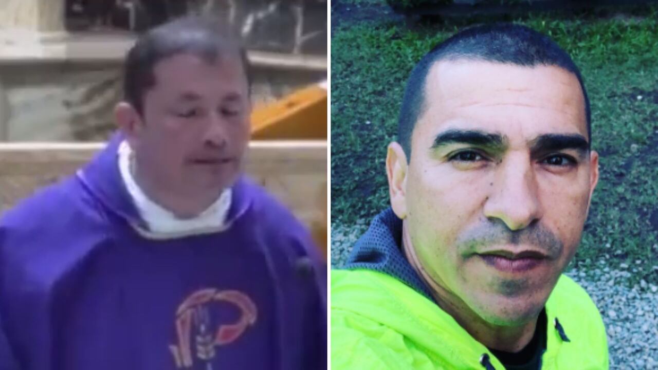 Sacerdote Fernando Piña y el exfutbolista Víctor Hugo Aristizabal