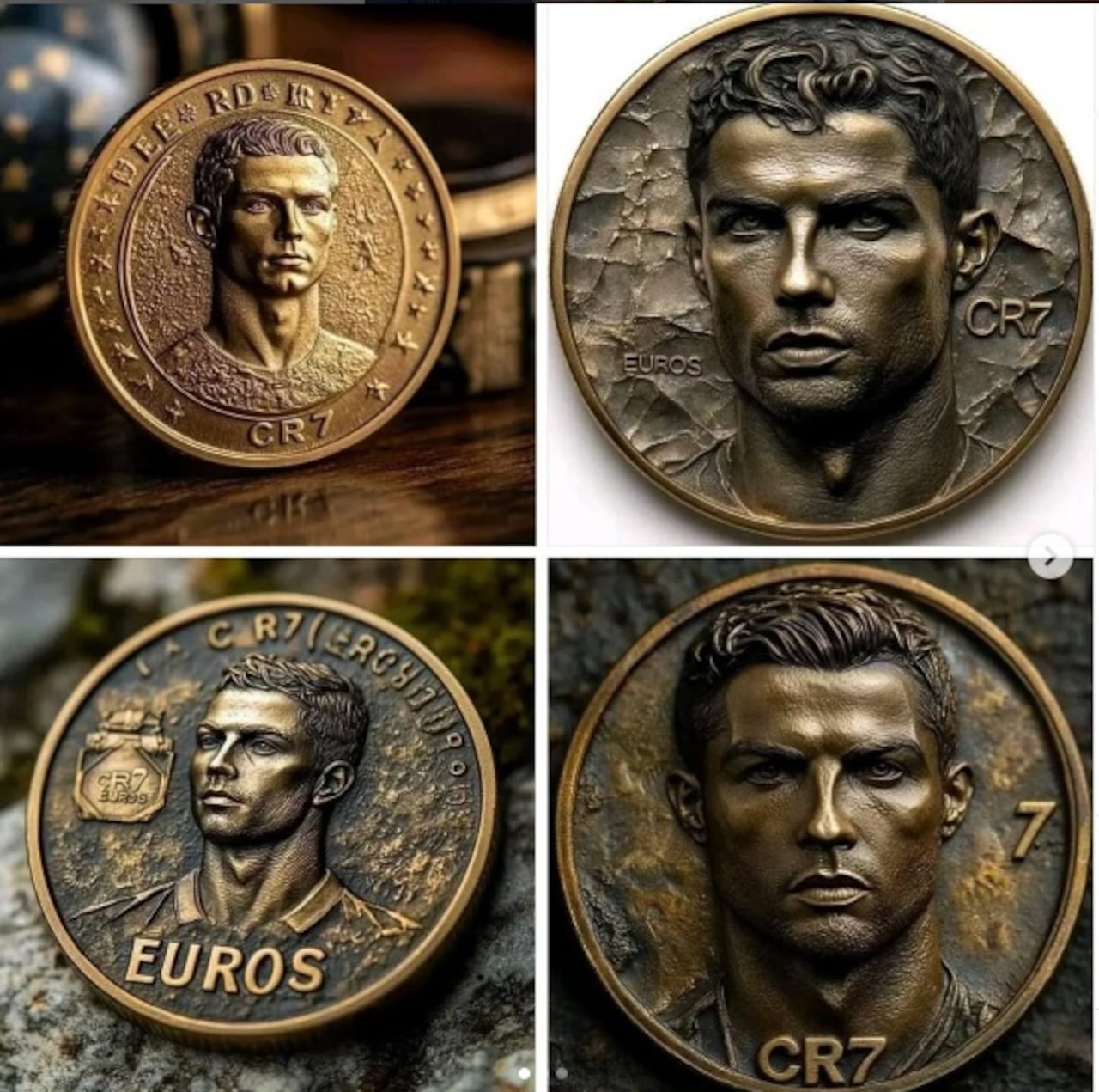 Así es la moneda de 7 euros que sacará en pocos días el Banco de la República en Portugal, en homenaje a jugador Cristiano Ronaldo.