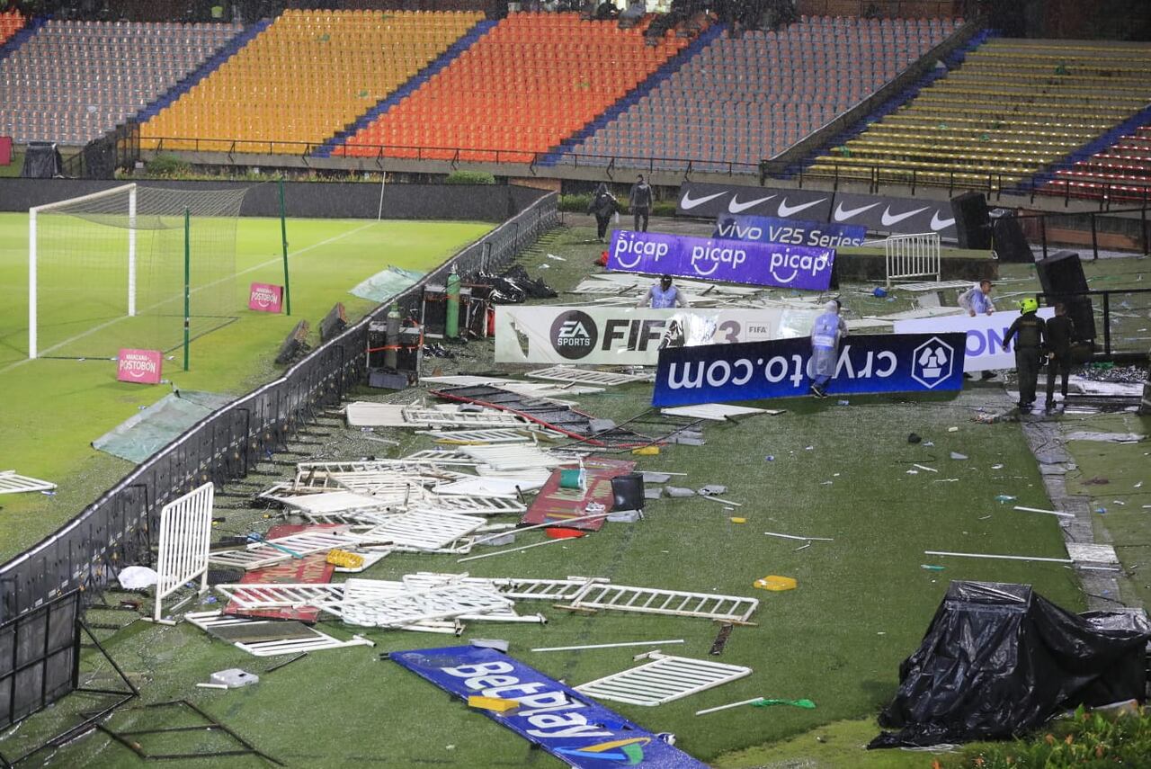 Así quedó la zona sur del Atanasio Girardot tras los disturbios de la barra Los Del Sur