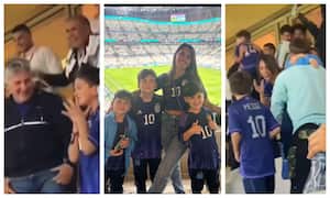Familia de Messi celebró el triunfo de Argentina.
