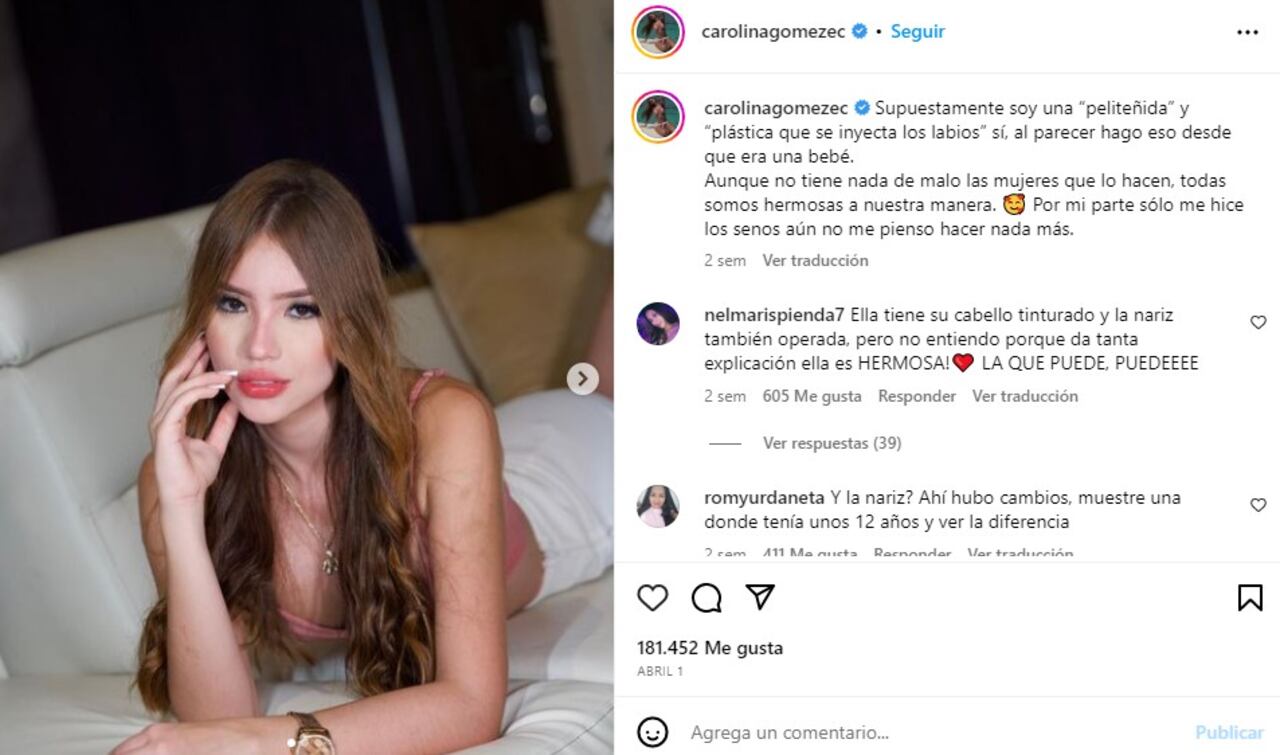 La joven es la actual novia del influencer Yeferson Cossio