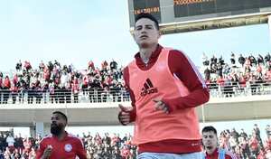 James Rodríguez volvió a la titularidad con Olympiacos este 19 de marzo.