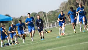 Jugadores del Hertha Berlín entrenando