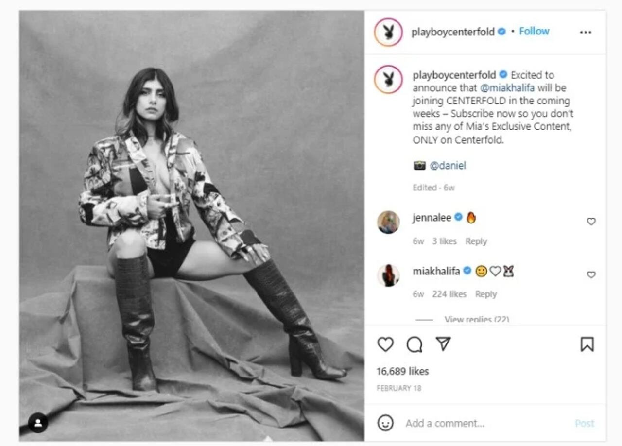 Captura de pantalla Instagram Centerfold