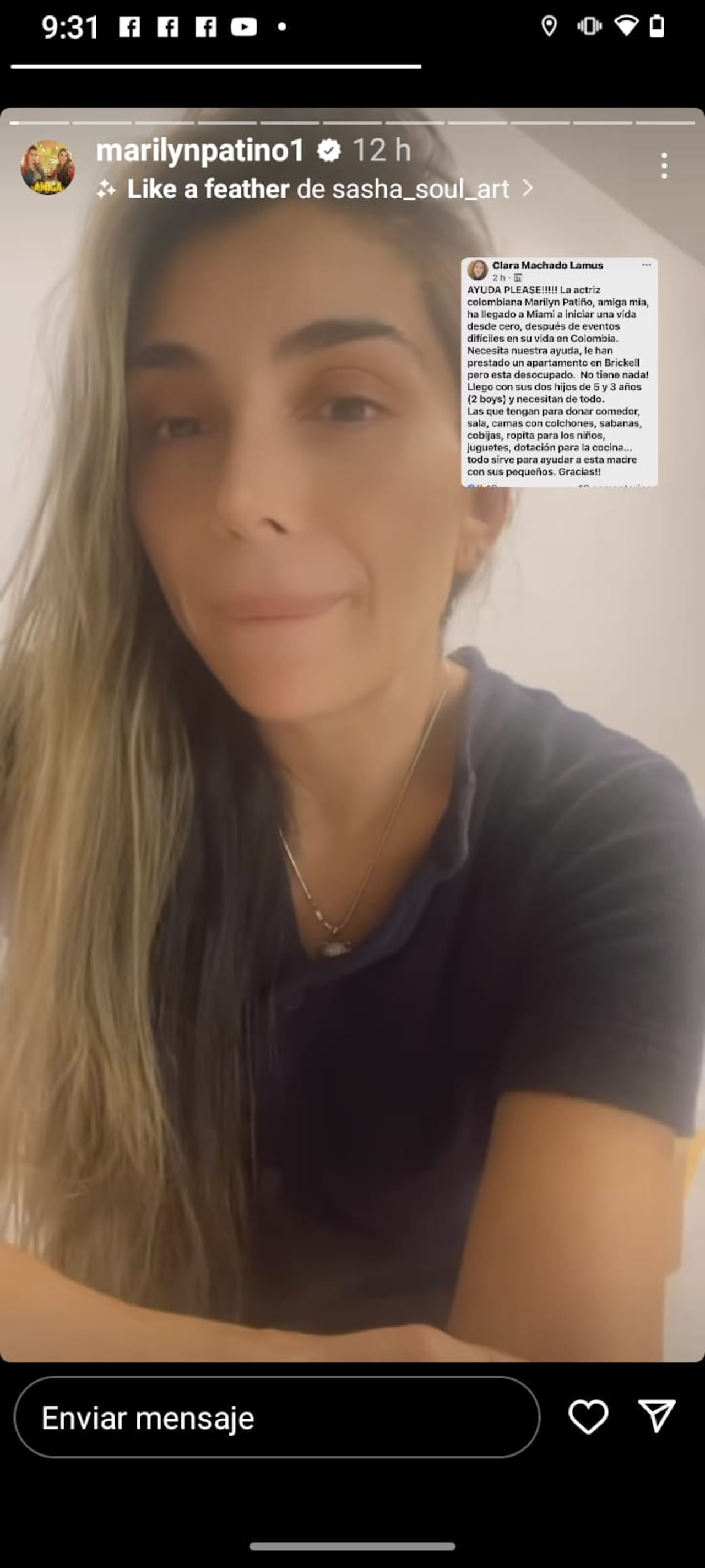Marilyn Patiño y su dura situación