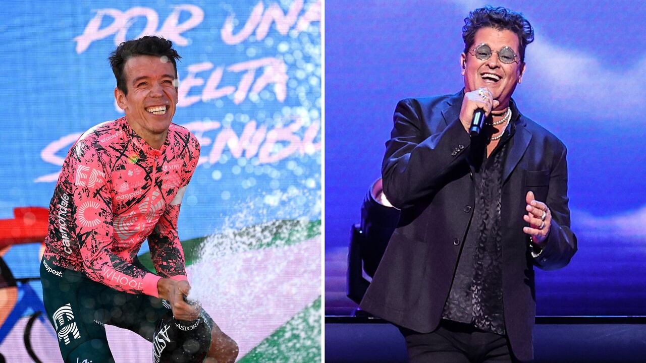 Rigoberto Urán y Carlos Vives