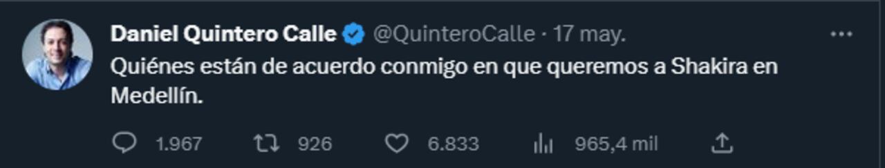 Foto: Twitter @QuinteroCalle