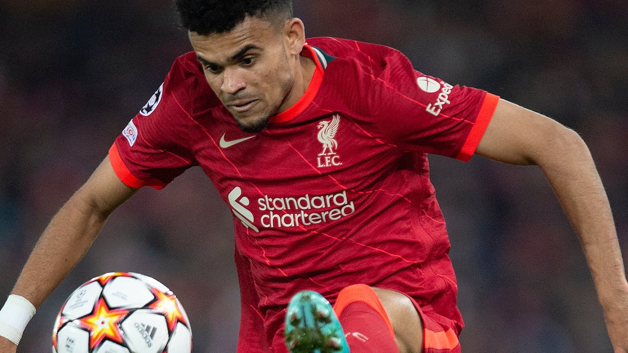 Luis Díaz, jugador del Liverpool durante los cuartos de final de la Champions League