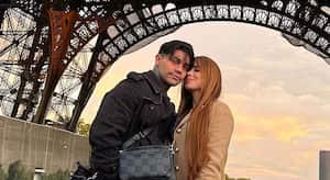 Yeferson Cossio y su novia Carolina Gómez.