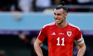 Soccer Football - FIFA World Cup Qatar 2022 - Group B - Wales v Iran - Ahmad Bin Ali Stadium, Al Rayyan, Qatar - November 25, 2022 Wales' Gareth Bale reacts after the match REUTERS/Dylan Martinez