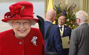 Reina Isabel II y Gustavo Petro