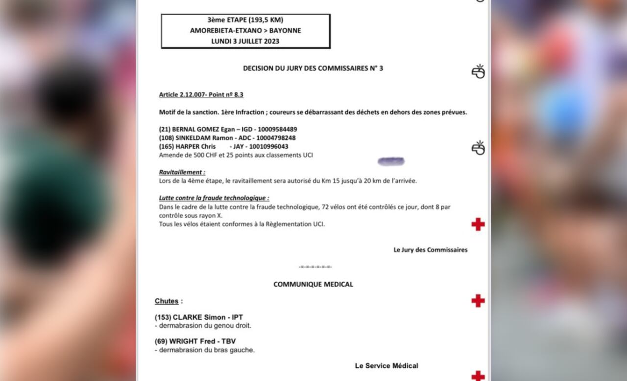 Sanción a Egan Bernal