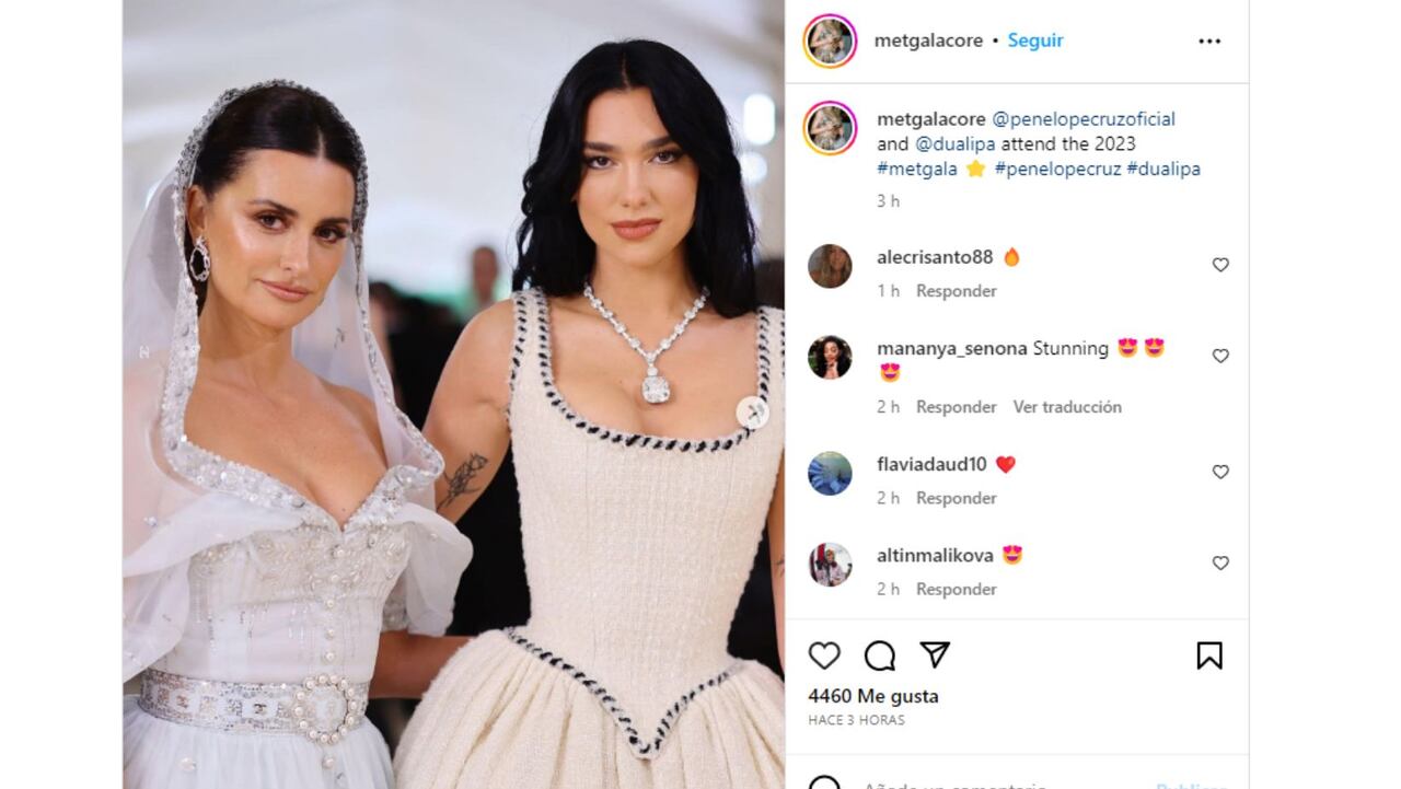 Un dúo explosivo, Penélope Cruz y Dua Lipa derrochan sensualidad en la Met Gala 2023