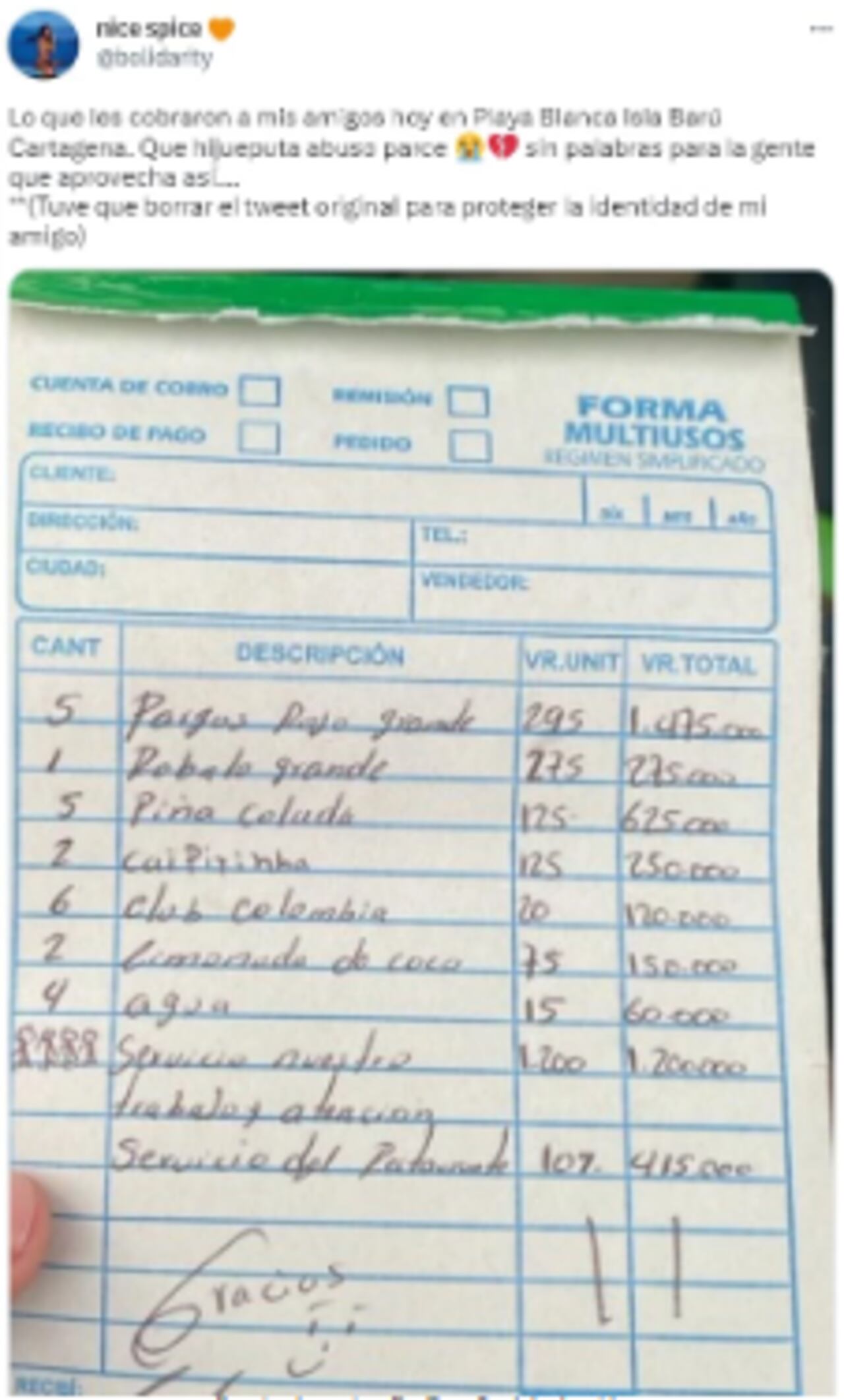 Denuncian cobro excesivo en Playa Blanca