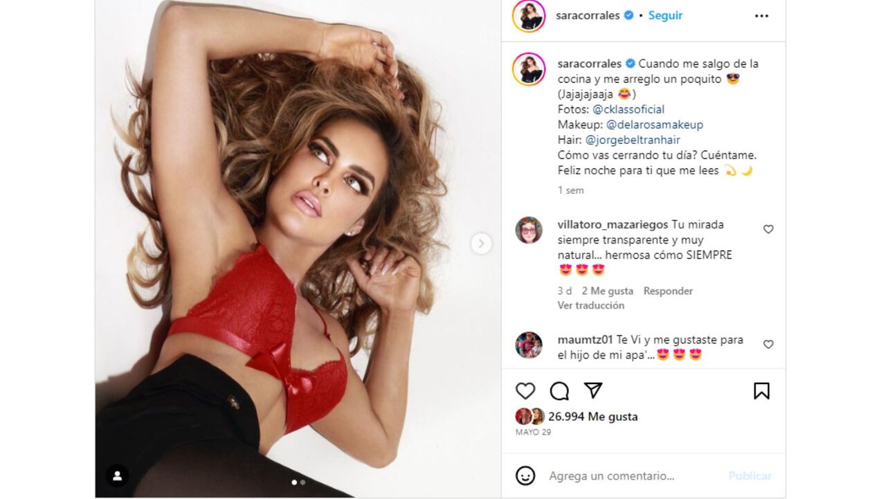 Sara Corrales muestra su atlético cuerpo en sensuales imágenes