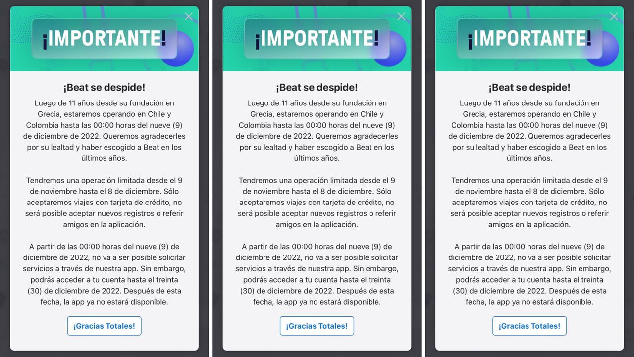 Beat le dice adiós al país