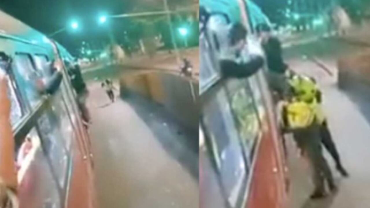 Ladrón quedó atrapado en ventana de transmilenio