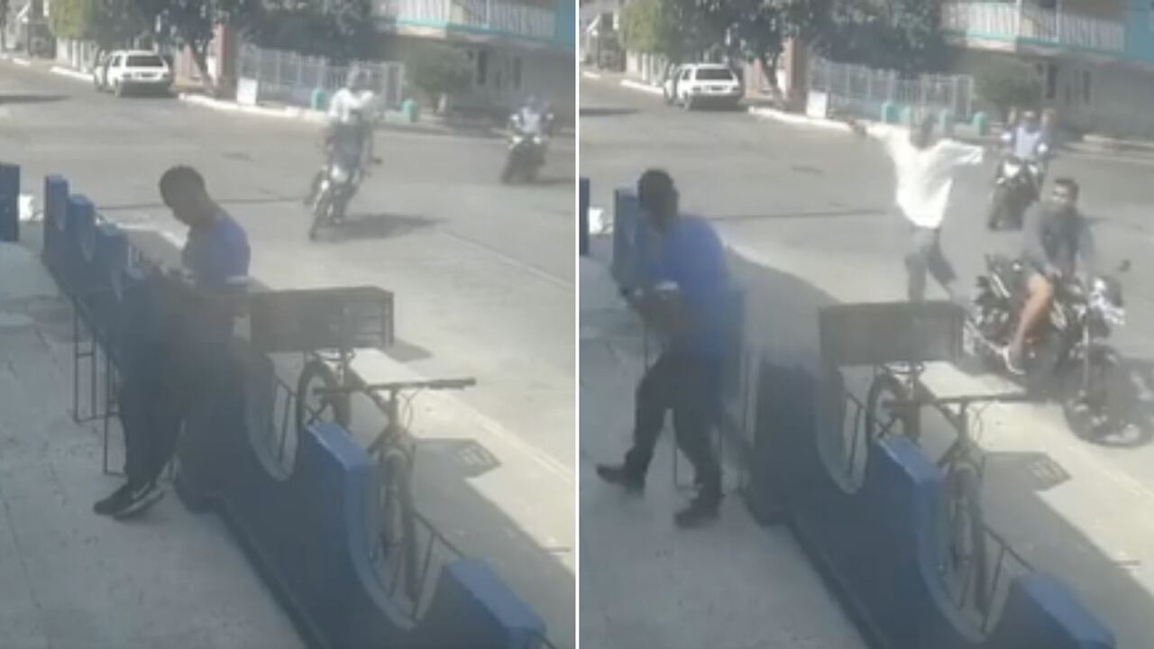 Hombre se salvó de ser atracado cuando el ladrón se cayó de una moto