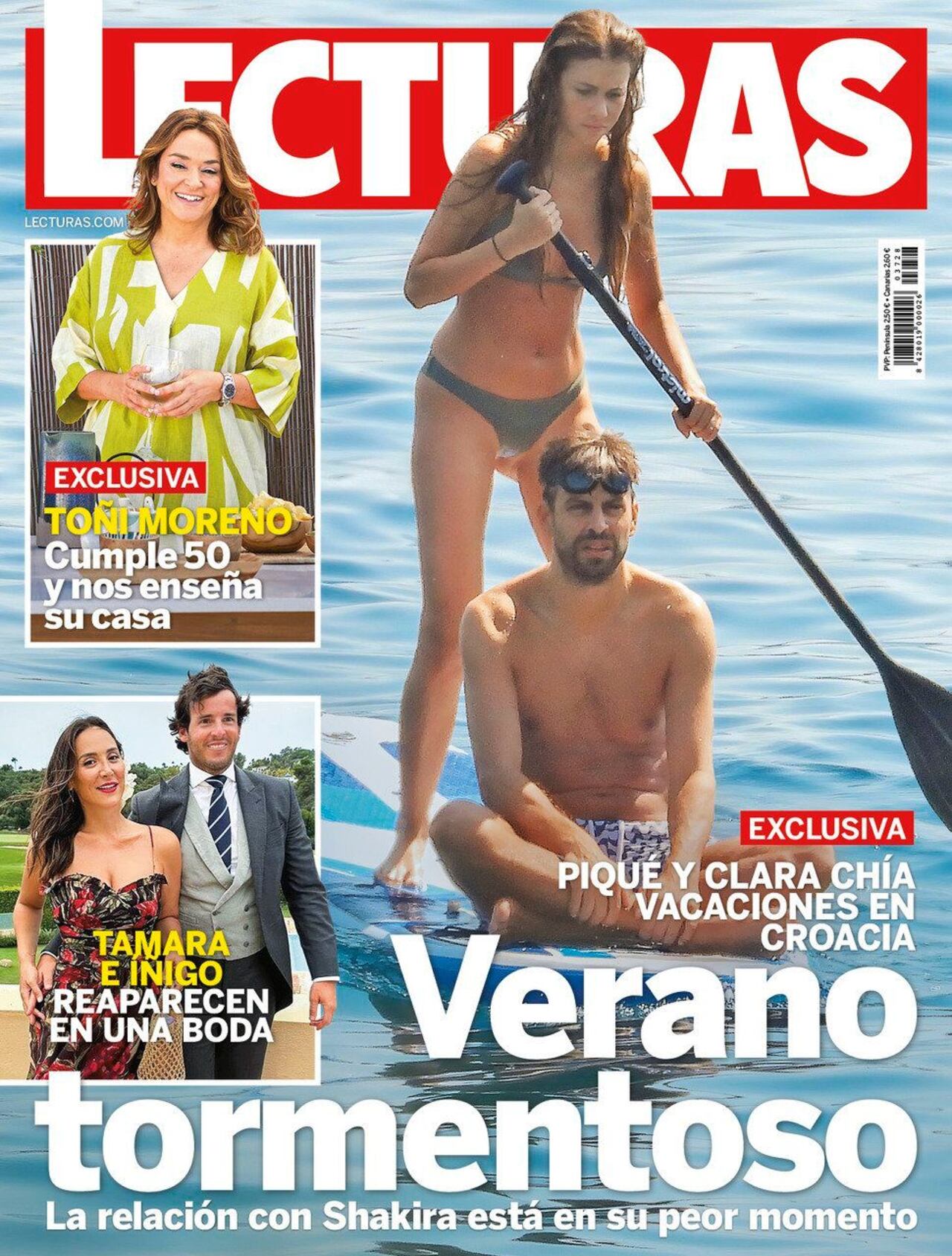 Portada de la revista Lecturas con Clara y Piqué de protagonistas.