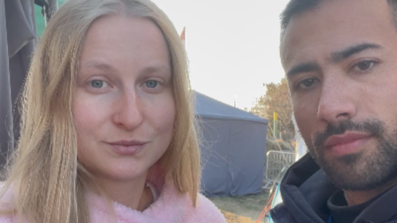 Ucranianos en el refugio.