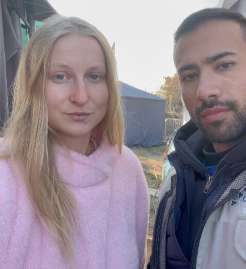 Ucranianos en el refugio.