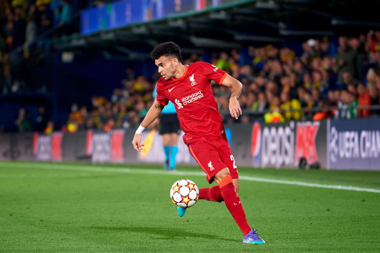 Luis Díaz en el partido contra el Villarreal en la semifinal de la Champions League