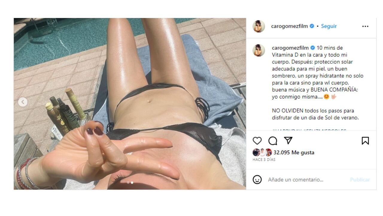 "Sudorosa y bronceada": Carolina Gómez mostró su cuerpazo en microbikini