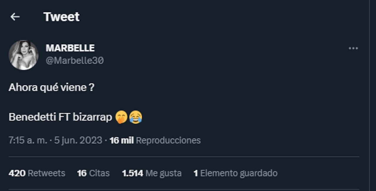 Foto: Twitter @Marbelle30