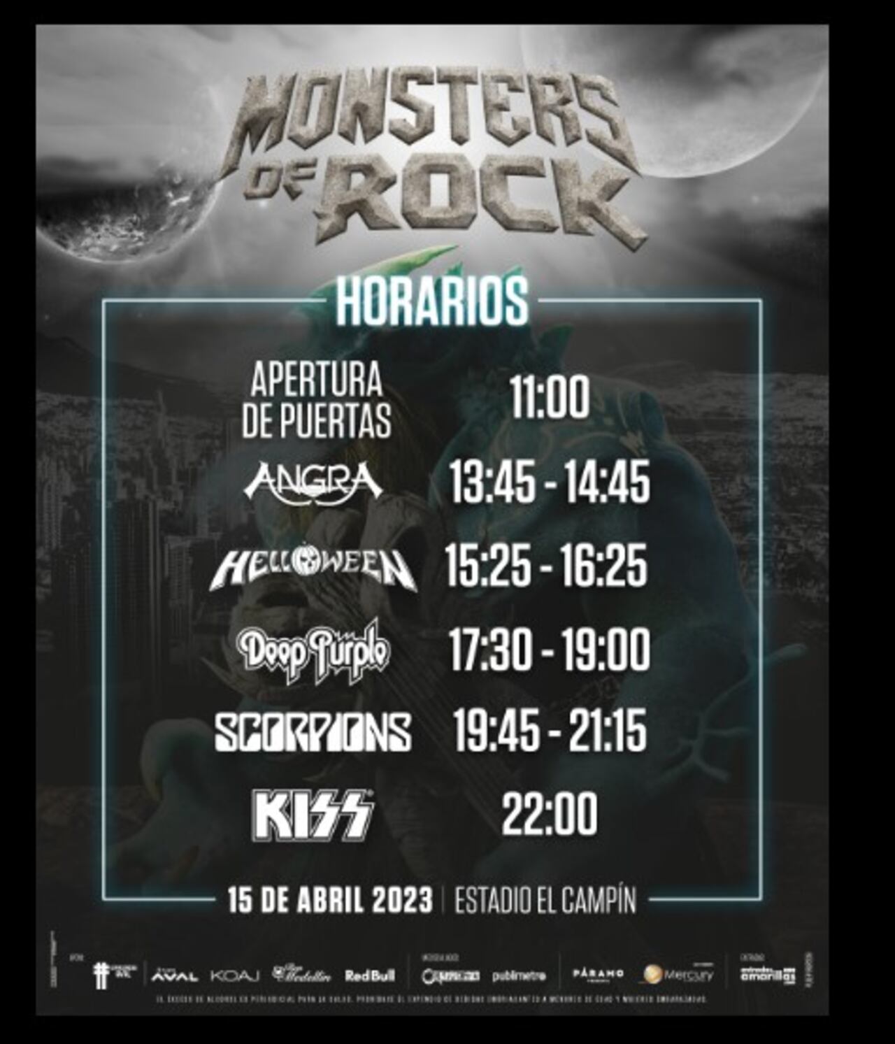 Tome nota estos son los horarios