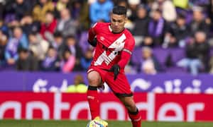 VALLADOLID, SPAIN - JANUARY 14: Radamel Falcao of Rayo Vallecano runs with the ball during the LaLiga Santander match between Real Valladolid CF and Rayo Vallecano at Estadio Municipal Jose Zorrilla on January 14, 2023 in Valladolid, Spain. (Photo by Getty Images/Diego Souto/Quality Sport Images)