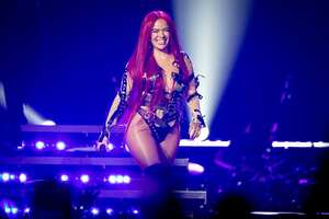 LOS ANGELES, CALIFORNIA - OCTOBER 22: Karol G performs onstage at Crypto.com Arena on October 22, 2022 in Los Angeles, California. (Photo by Emma McIntyre/Getty Images)