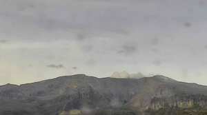 Panorámica del volcán Nevado del Ruiz desde el Cañón de Azufrado.