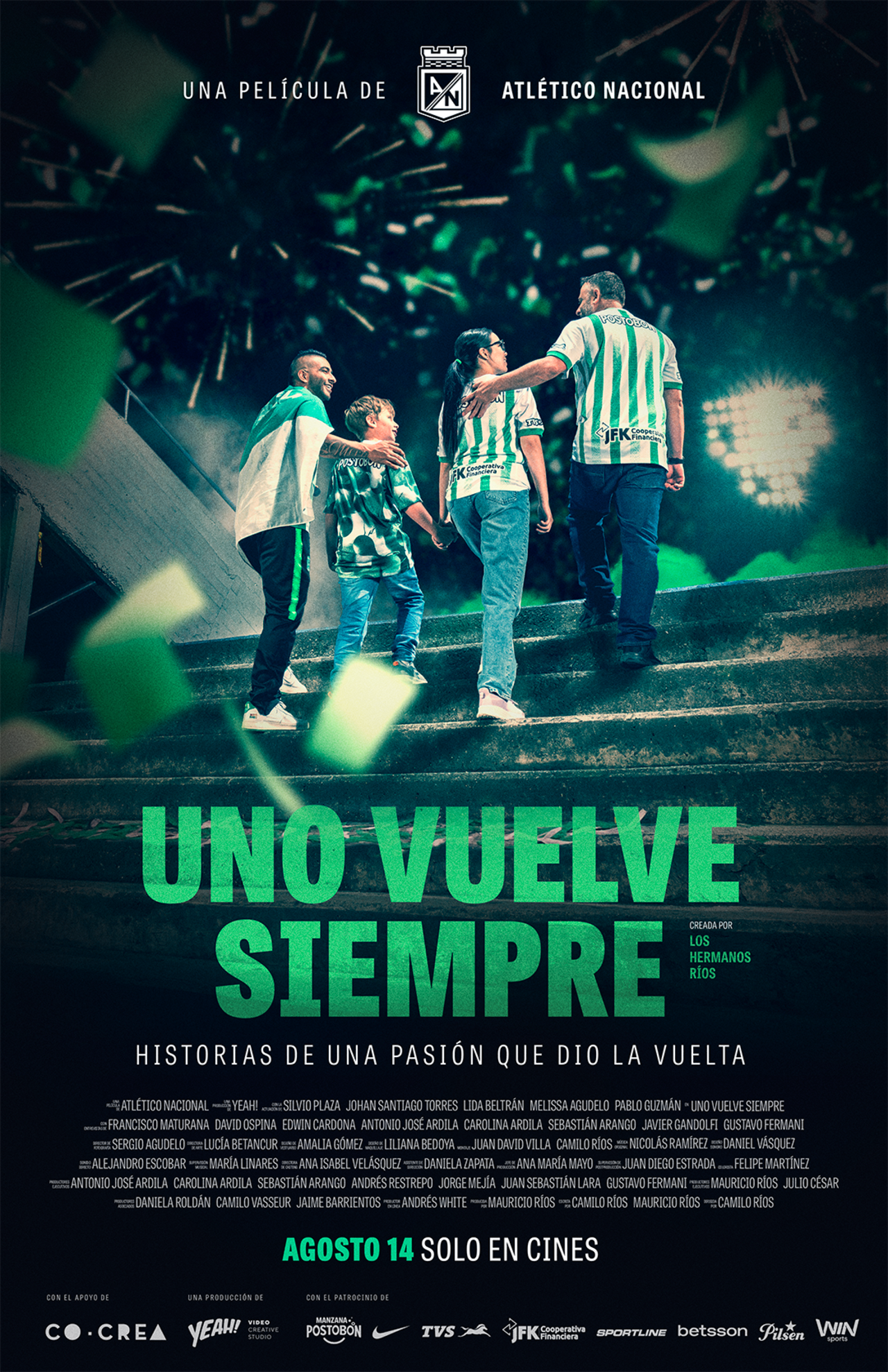 Atlético Nacional se prepara para conquistar un nuevo escenario: la pantalla grande; así lo anunció con el lanzamiento del tráiler de “Uno Vuelve Siempre”