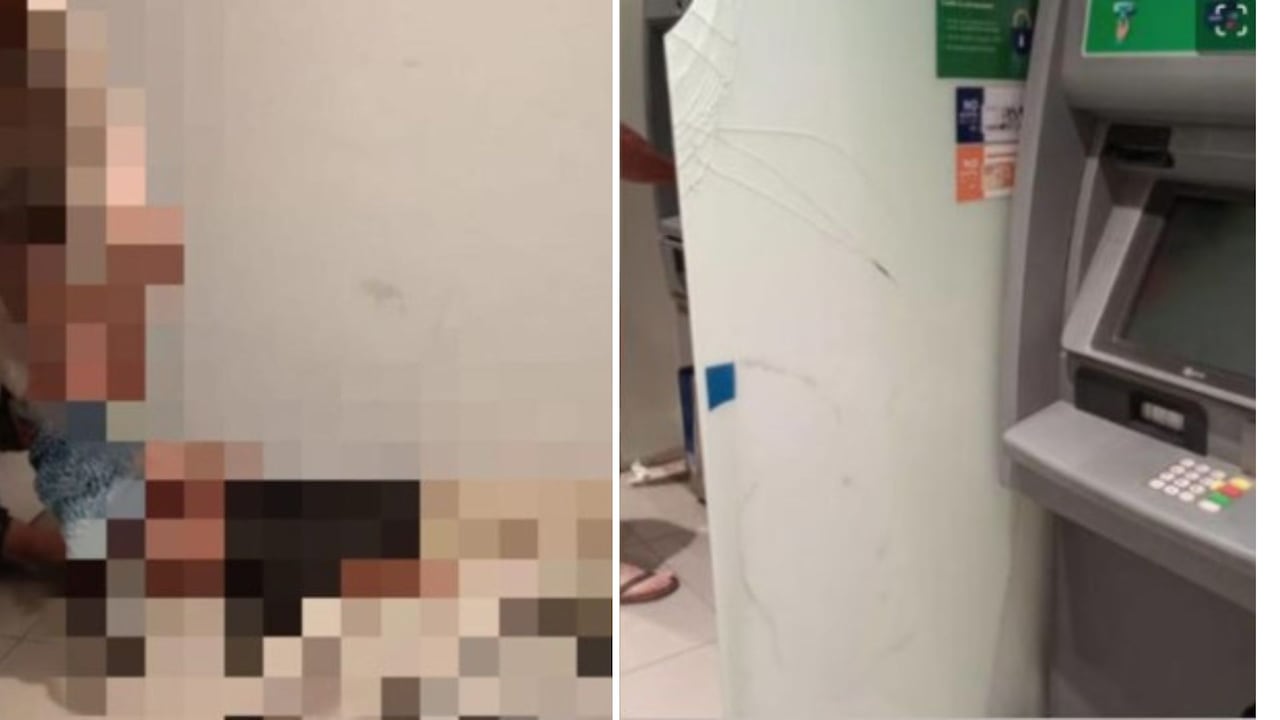 Pareja teniendo relaciones en cajero, captura de pantalla