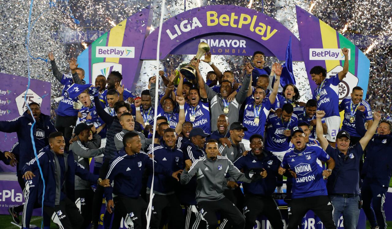 Millonarios en su celebración por la estrella 16 ante Nacional.
