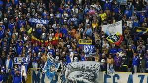Millionarios fans return to the stadium after a year and a half of not being able to enter due to the pandemic during the BetPlay League DIMAYOR at The Estadio Nemesio Camacho El Campin, in Bogota', Colombia, on September 7, 2021. (Photo by Daniel Garzon Herazo/NurPhoto via Getty Images)