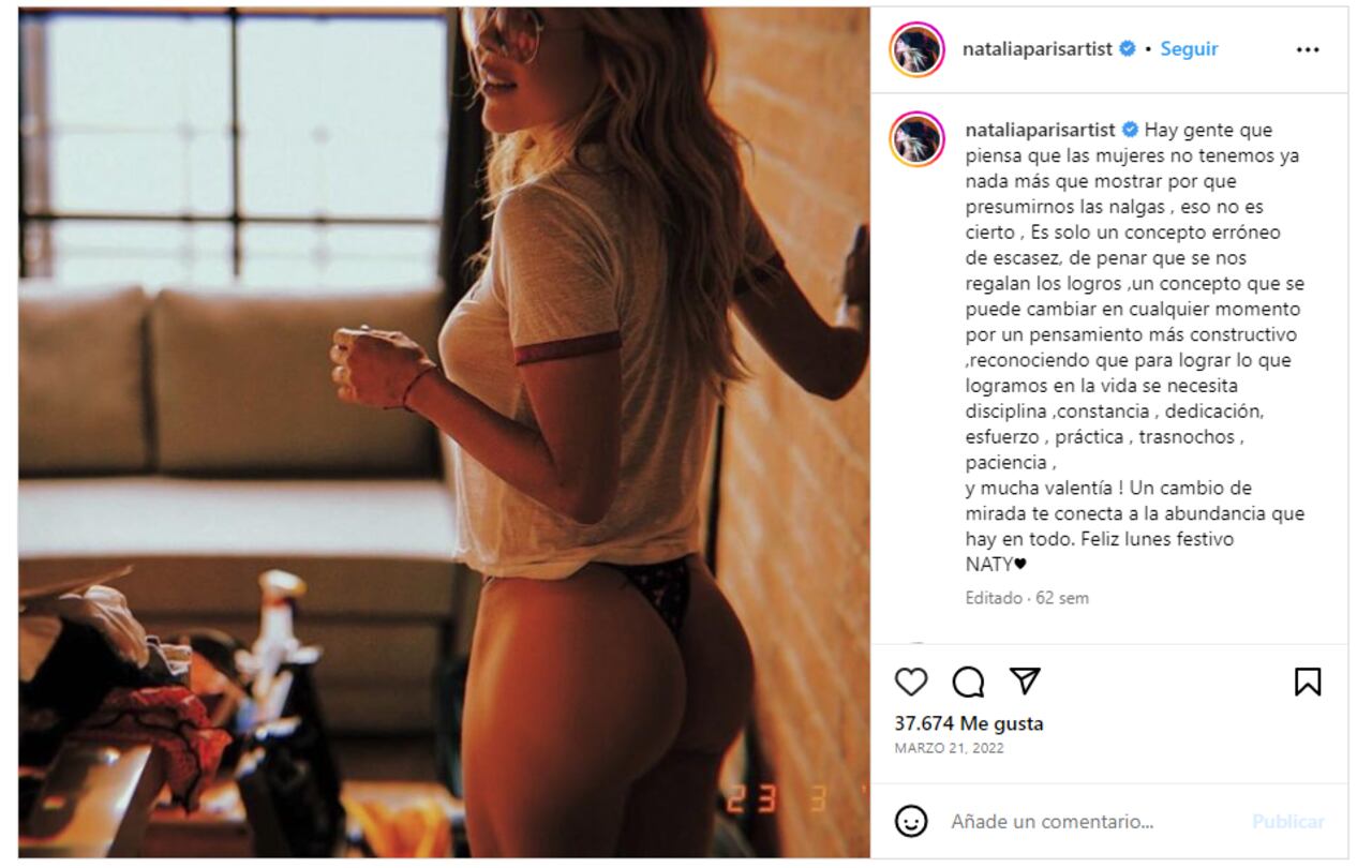 Foto: Instagram @nataliaparisartist