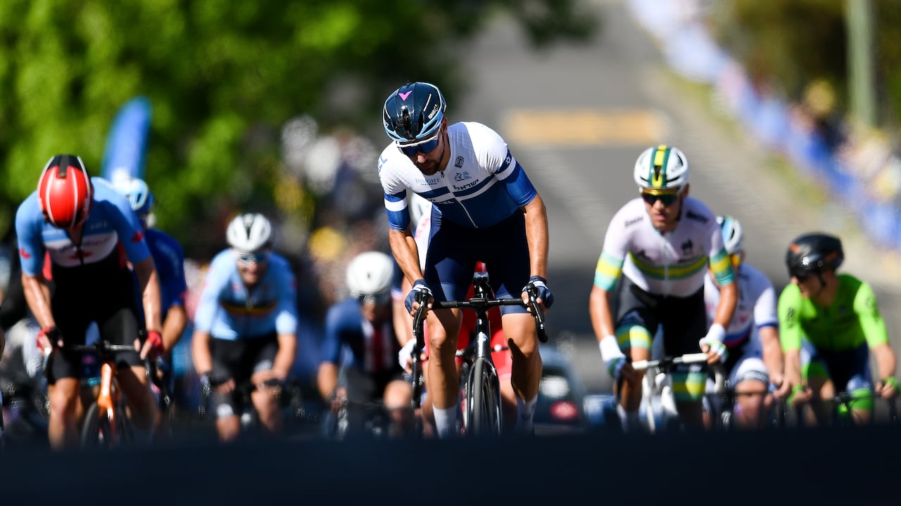 WOLLONGONG, AUSTRALIA - SEPTEMBER 25: Guy Sagiv of Israel during the Men's Elite Road Race at the UCI Road World Championship in Wollongong on September 25, 2022. (Photo by Steven Markham/Icon Sportswire via Getty Images)