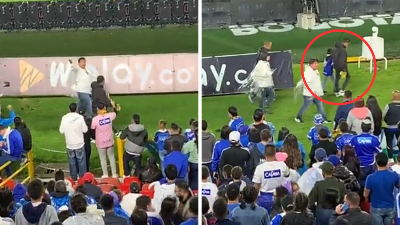 Hinchada de Millonarios sacó a un niño y un señor del estadio.