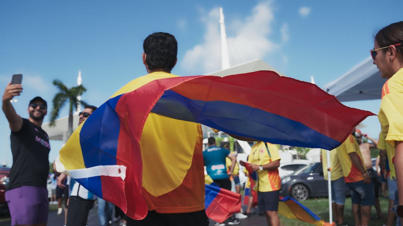 Hinchas de la Selección Colombia en la final de la Copa América 2024 contra Argentina