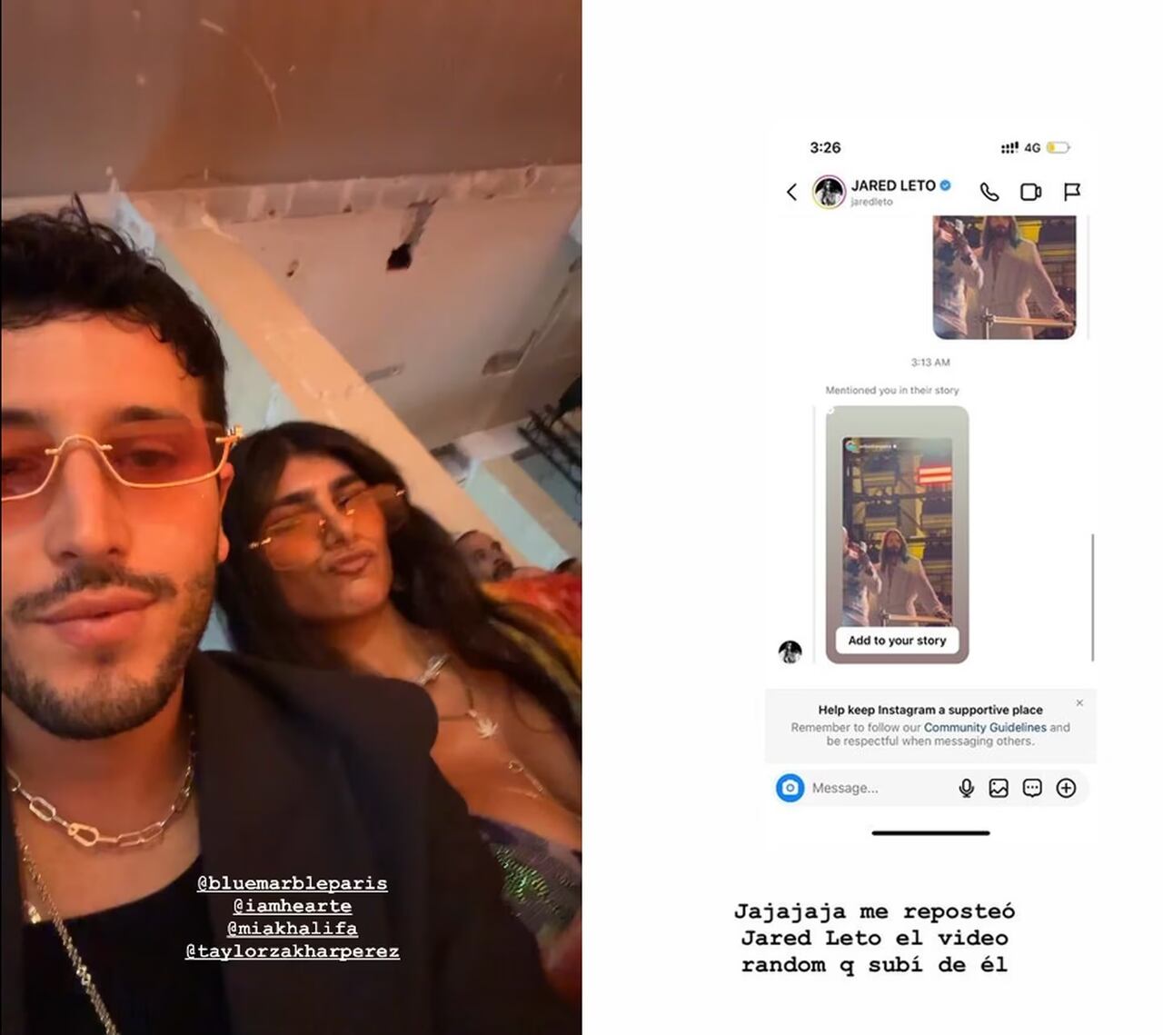 Sebastián Yatra compartió con Mia Khalifa en París.