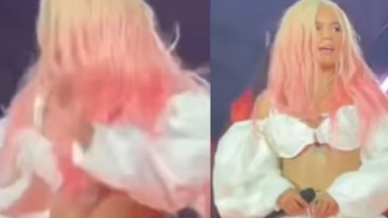 Karol G accidente vestido