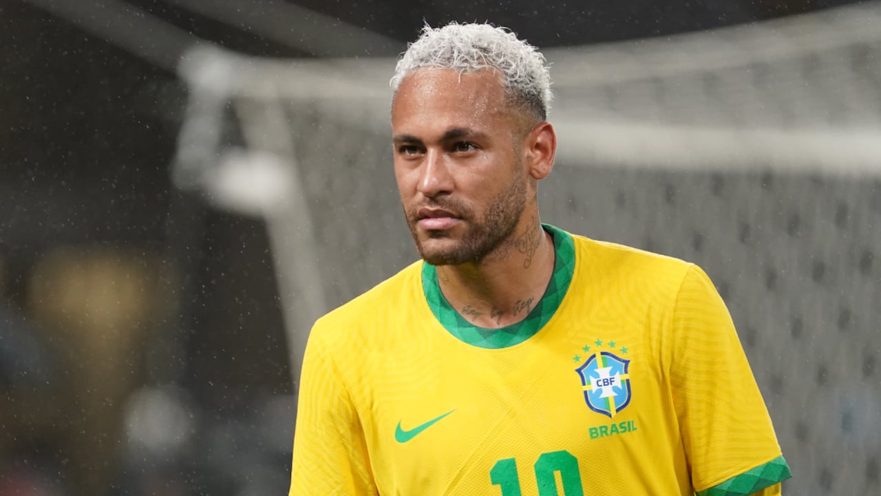 TOKYO, JAPAN - JUNE 06: Neymar Jr. of Brazil react during the international friendly match between Japan and Brazil at National Stadium on June 06, 2022 in Tokyo, Japan. (Photo by Getty Images/Etsuo Hara)