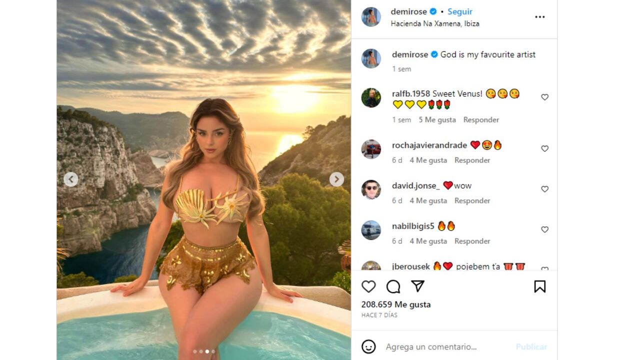 Demi Rose lució este diminuto bikini en la playa y estas fueron las reacciones en redes
