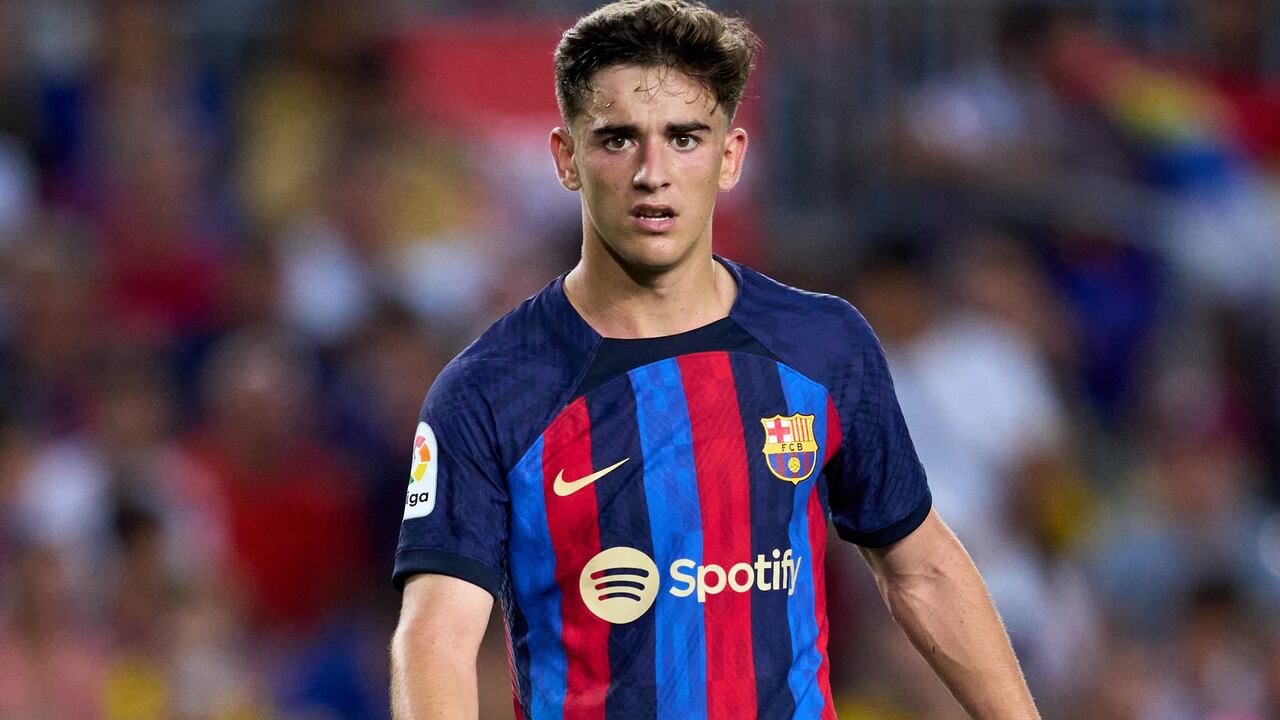 Pablo Paez 'Gavi', jugador del Barcelona, durante el partido contra el Real Valladolid.