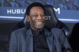 PARIS, FRANCE - APRIL 02: Legendary Brazilian former soccer player Pele attends a press conference at Hotel Lutetia on April 02, 2019 in Paris, France. (Photo by Stephane Cardinale - Corbis/Corbis via Getty Images)