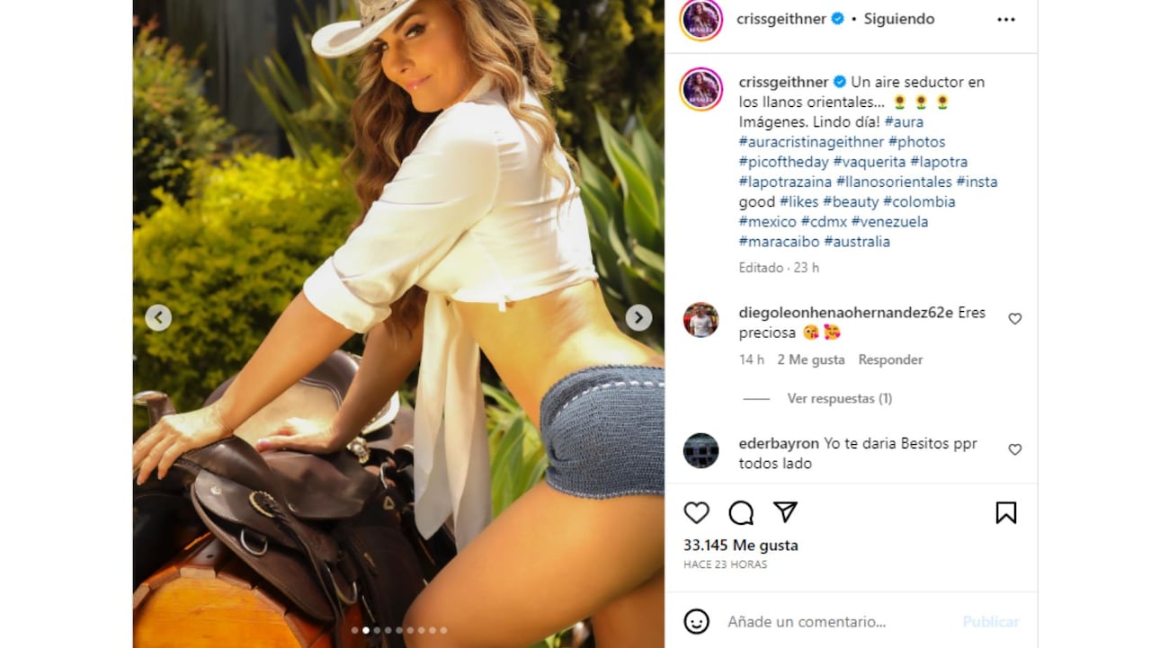 Aura Cristina Geithner recordó sus mejores años con sensuales fotos que encendieron las redes